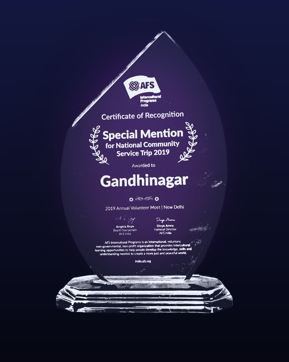 Special Mention trophy